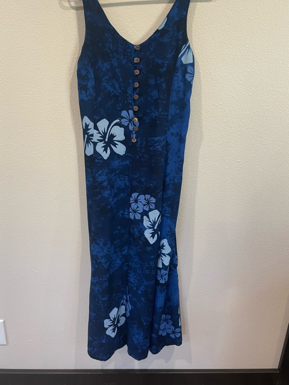 NaPua Collection Blue Hibiscus Floral Maxi Dress - Picture 2 of 5